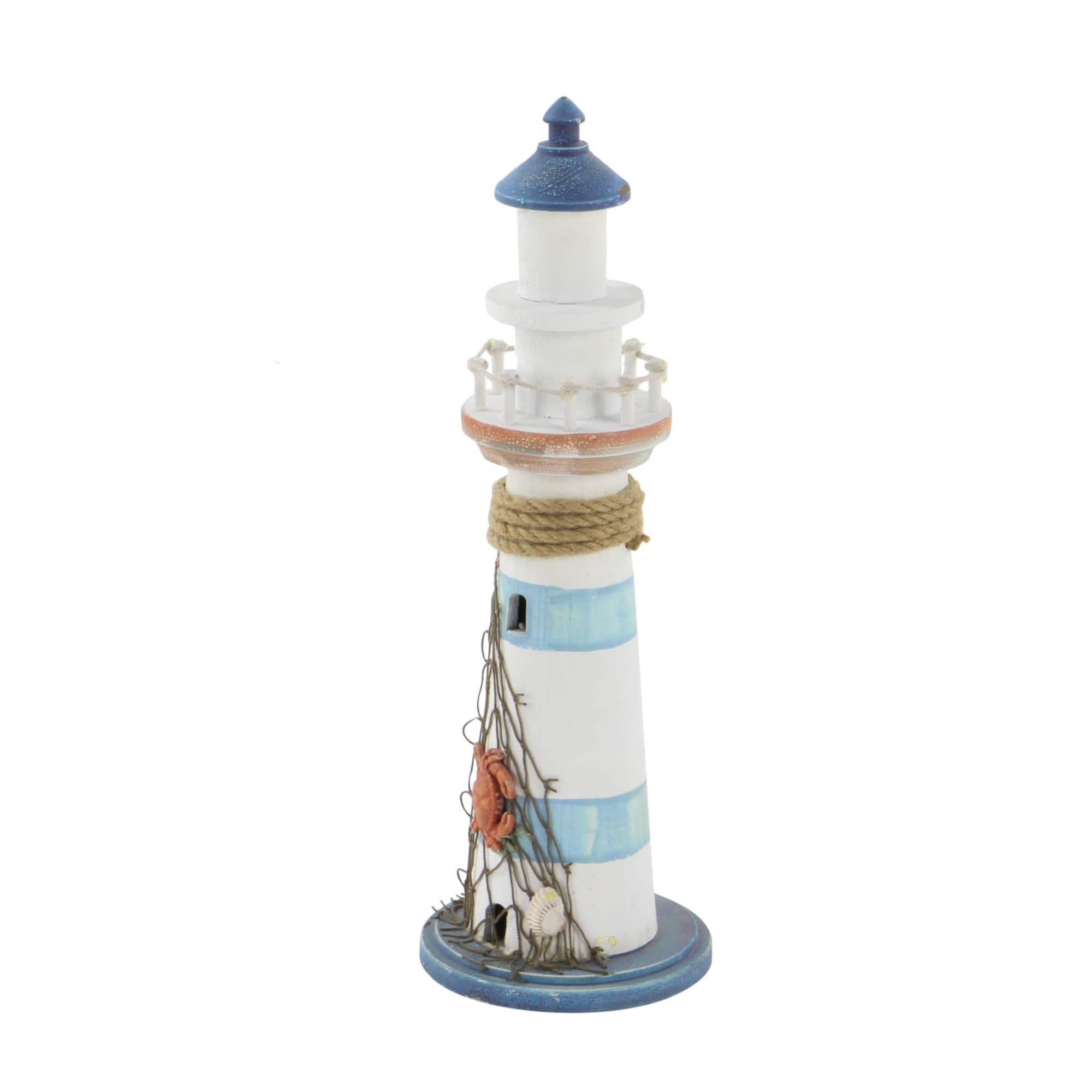 16" Wood Lighthouse Table Accent